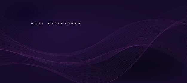 Fondo púrpura con líneas de onda fluidas Concepto de tecnología futurista Ilustración vectorial