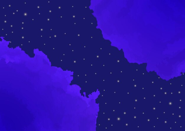 Fondo púrpura moderno con estrellas y nubes en el cielo nocturno