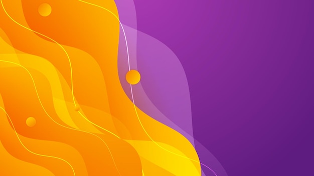 Fondo púrpura y naranja abstracto Fondo ondulado colorido abstracto Fondo de negocios Tecnología futurista concepto de alta tecnología digital Banner de sitio web y fondo de folleto