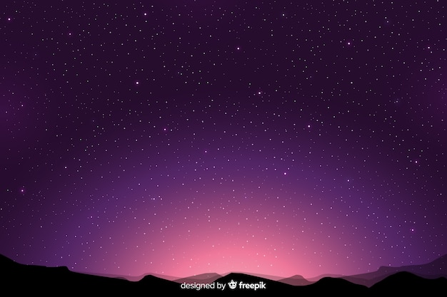 Vector fondo púrpura noche estrellada degradado