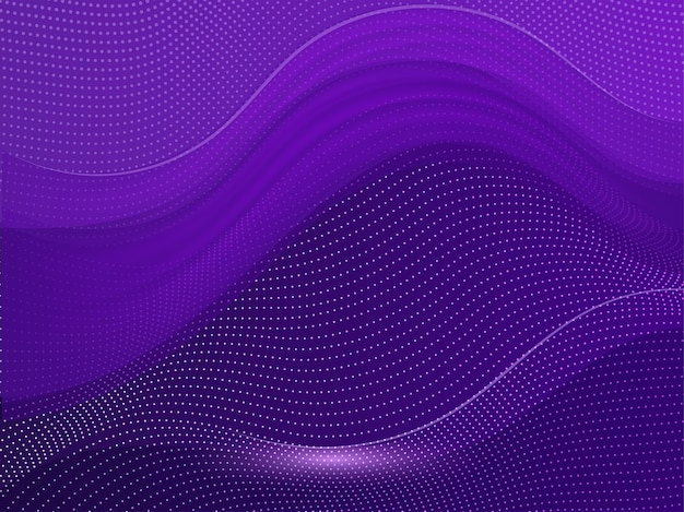 Fondo púrpura ondulado abstracto con patrón de puntos.