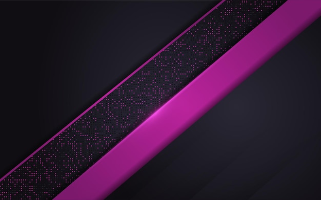Fondo púrpura oscuro abstracto con forma dinámica y plantilla de diseño de líneas