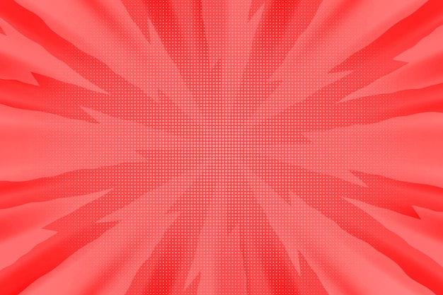Fondo radial estilo cómic rojo diseño abstracto efecto de velocidad de medio tono