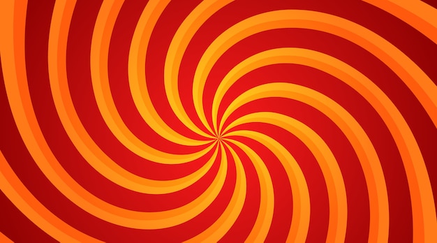 Fondo radial de remolino espiral rojo y amarillo