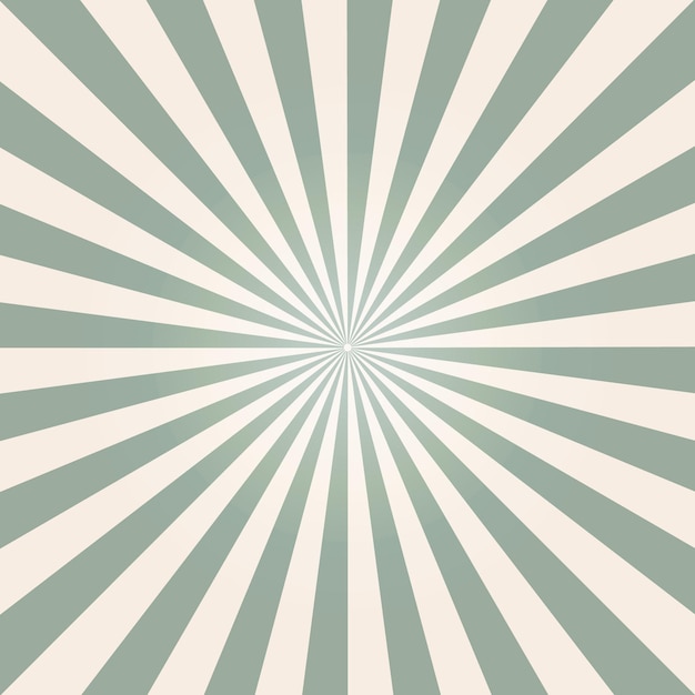 Fondo de ráfaga de color verde y beige. Fondo retro de la luz del sol. Ilustración vectorial de fantasía.