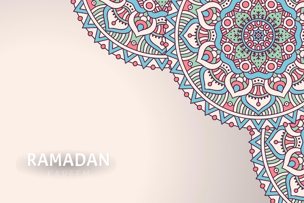 Fondo de ramadam kareem con adornos de mandala