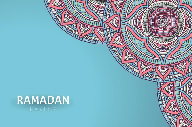 Fondo de ramadam kareem con adornos de mandala