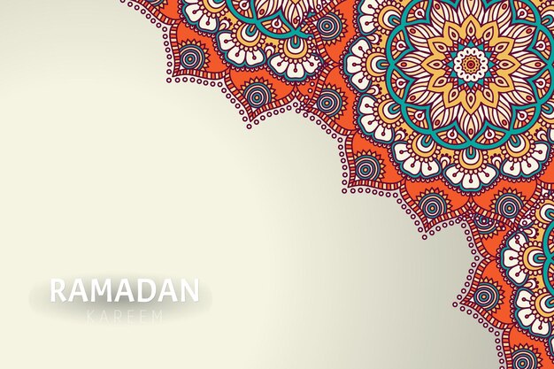 Fondo de ramadam kareem con adornos de mandala