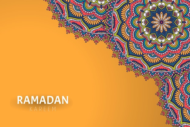 Fondo de ramadam kareem con adornos de mandala
