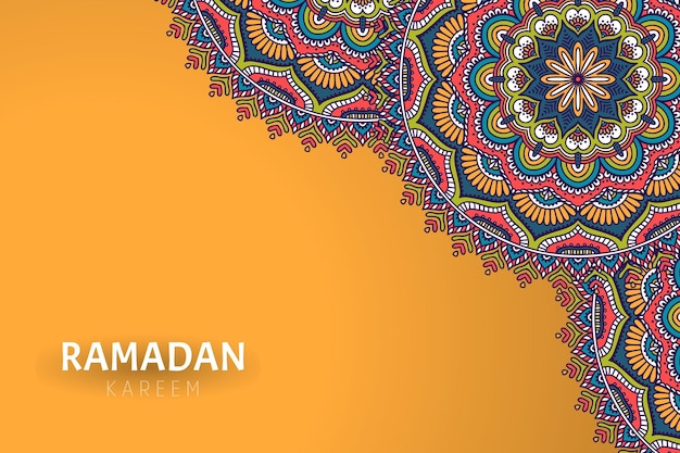 Fondo de ramadam kareem con adornos de mandala