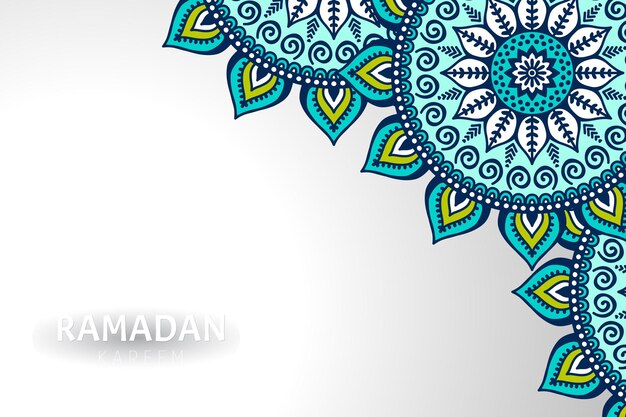 Fondo de ramadam kareem con adornos de mandala