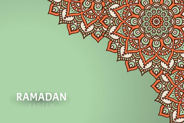 Fondo de ramadam kareem con adornos de mandala