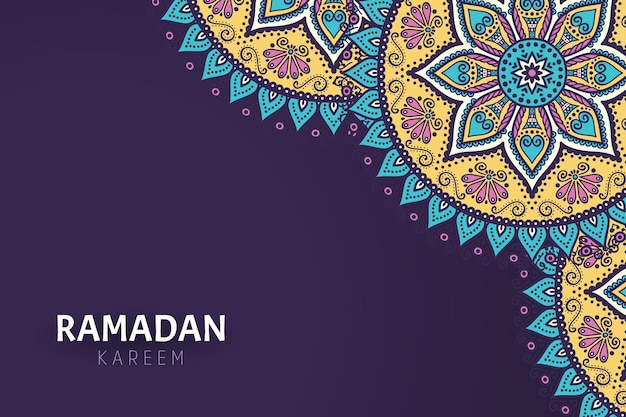 Fondo de ramadam kareem con adornos de mandala