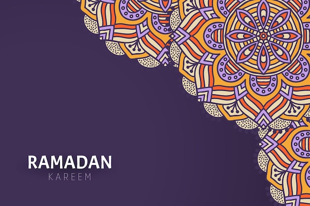 Fondo de ramadam kareem con adornos de mandala