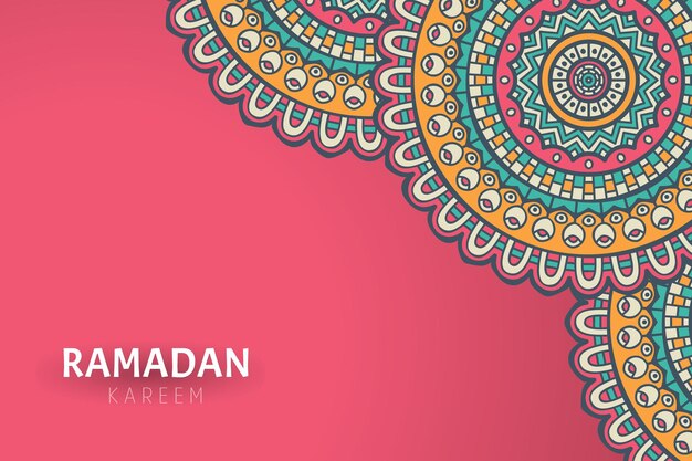 Fondo de ramadam kareem con adornos de mandala