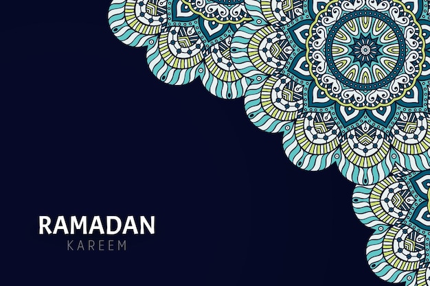 Fondo de ramadam kareem con adornos de mandala