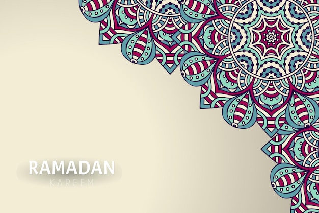 Fondo de ramadam kareem con adornos de mandala