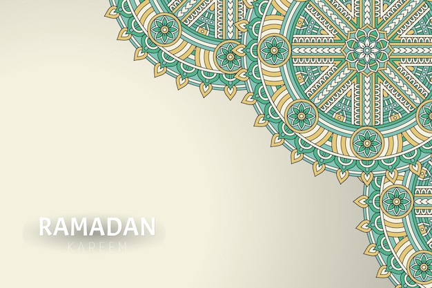 Fondo de ramadam kareem con adornos de mandala