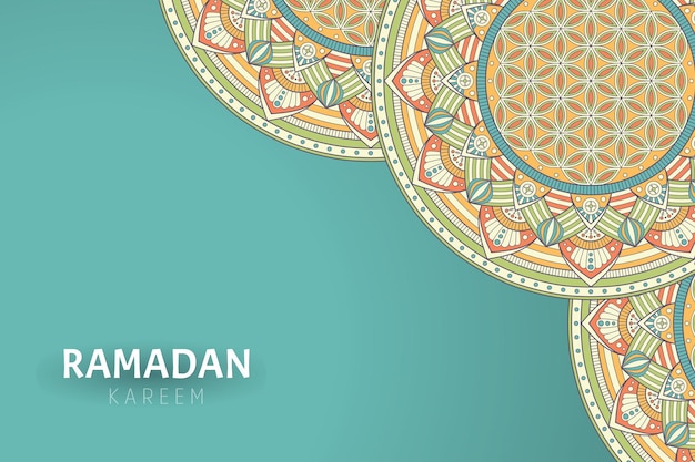 Fondo de ramadam kareem con adornos de mandala