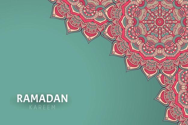 Fondo de ramadam kareem con adornos de mandala