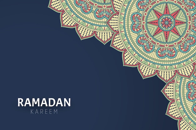 Fondo de ramadam kareem con adornos de mandala