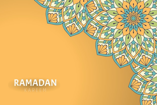 Fondo de ramadam kareem con adornos de mandala