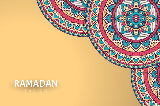 Fondo de ramadam kareem con adornos de mandala