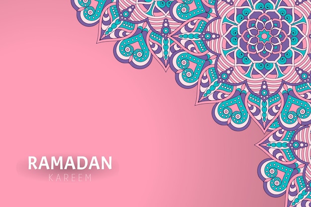 Fondo de ramadam kareem con adornos de mandala