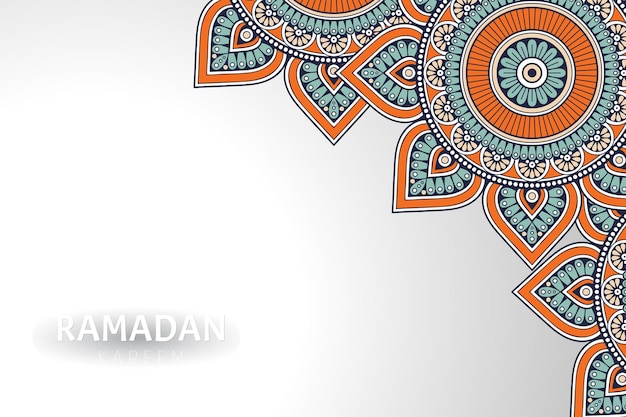 Fondo de ramadam kareem con adornos de mandala