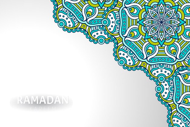 Fondo de ramadam kareem con adornos de mandala