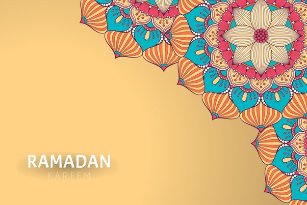 Fondo de ramadam kareem con adornos de mandala