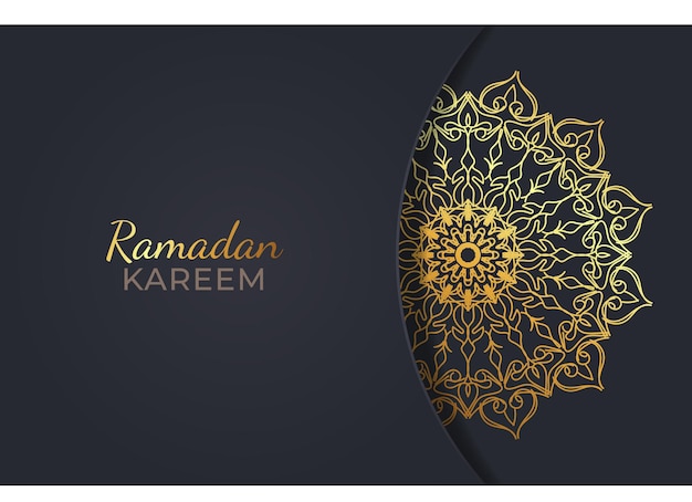 Fondo de ramadam kareem con adornos de mandala