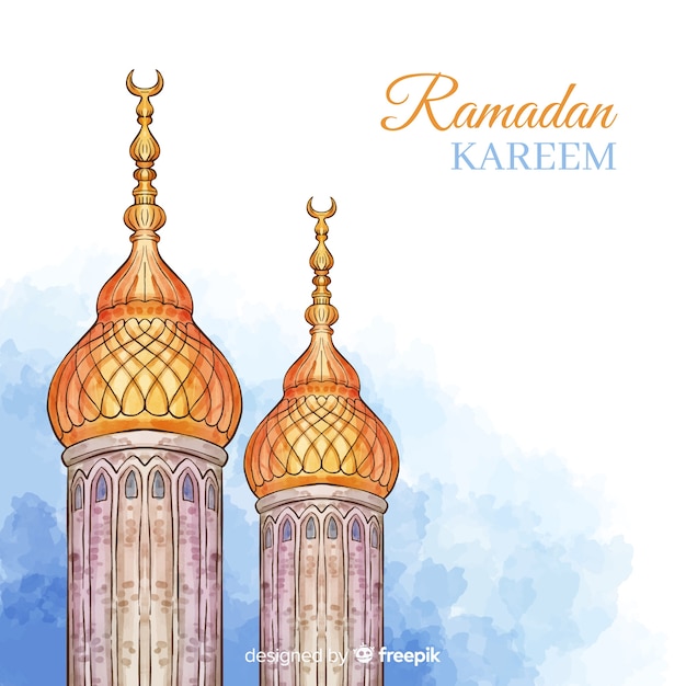 Fondo de ramadán de acuarela