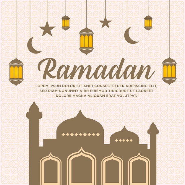 Fondo de Ramadán con adornos de mandala Ramadán Vector Fondo de Ramadán