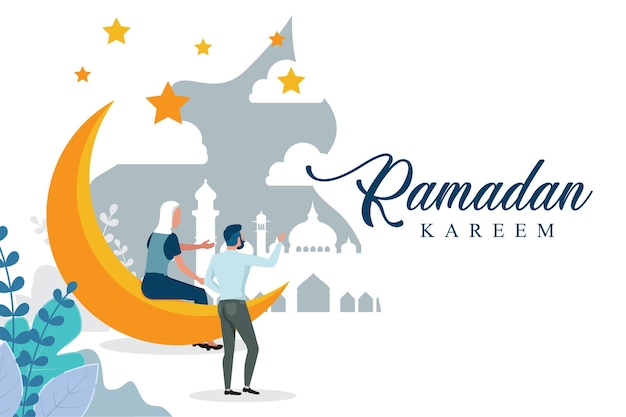 Fondo de ramadán con diseño plano