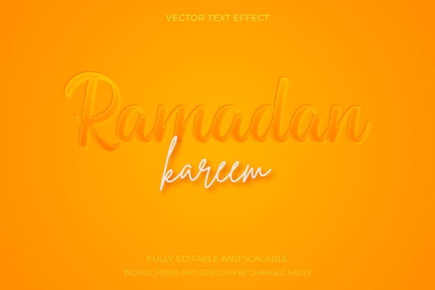 Fondo de ramadan kareem con efecto de texto en relieve