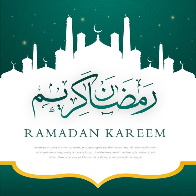 Fondo de Ramadán Kareem con estilo abstracto y mezquita árabe.