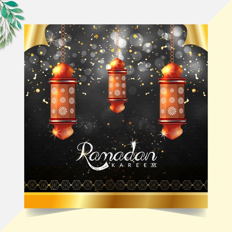 Fondo de Ramadán Kareem Fondo de pantalla Elemento realista islámico Fondo musulmán Vector Premium