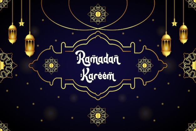 Fondo de ramadan kareem con imagen de linterna