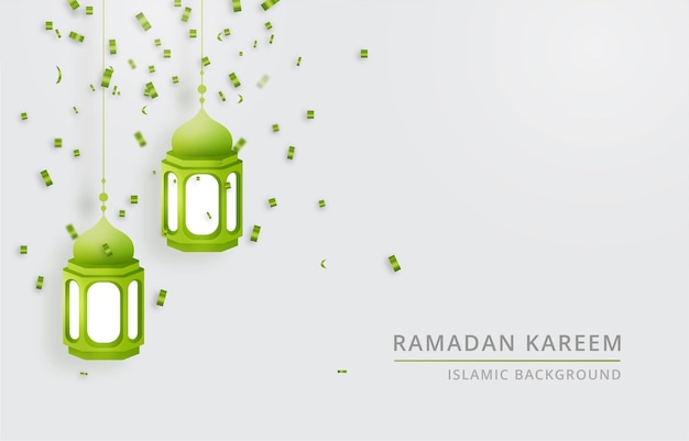 Fondo de Ramadán Kareem con linterna de lámpara