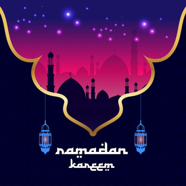 Fondo de Ramadan Kareem con mezquita