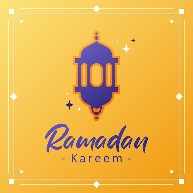 Fondo de ramadán kareem con vector de linterna