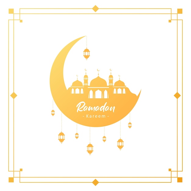 Fondo de ramadán kareem con vector de mezquita