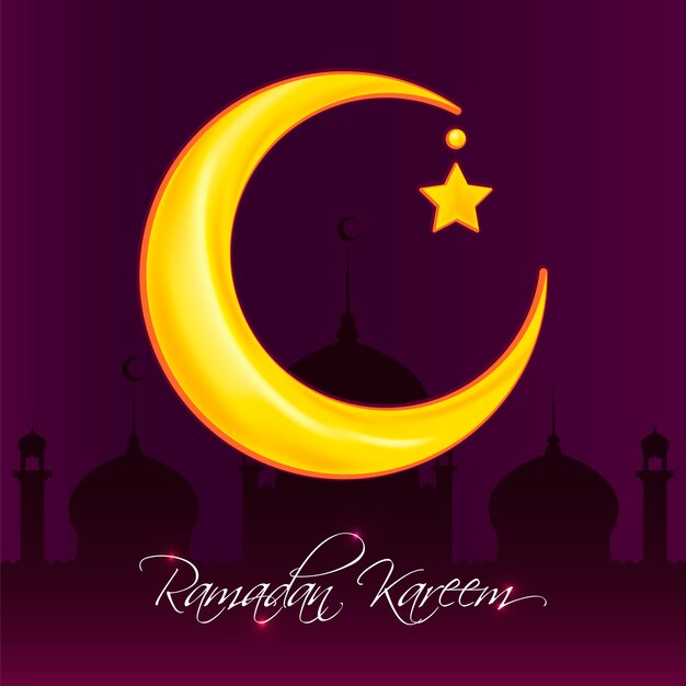 Fondo de ramadan con luna creciente