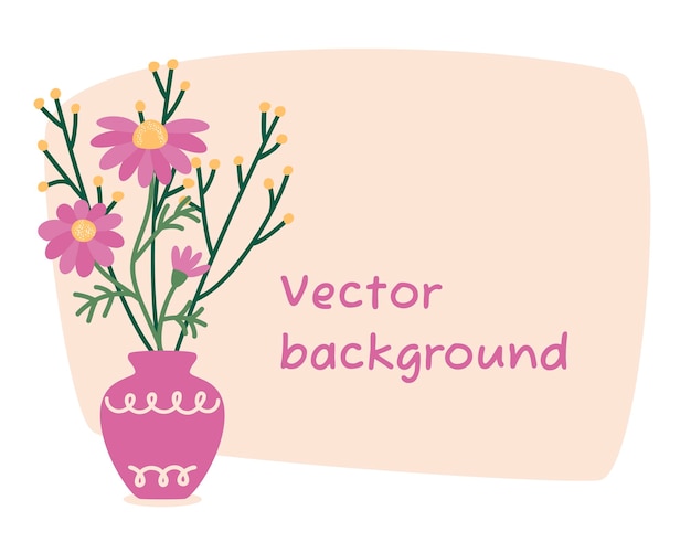 Vector fondo con un ramo de flores en florero