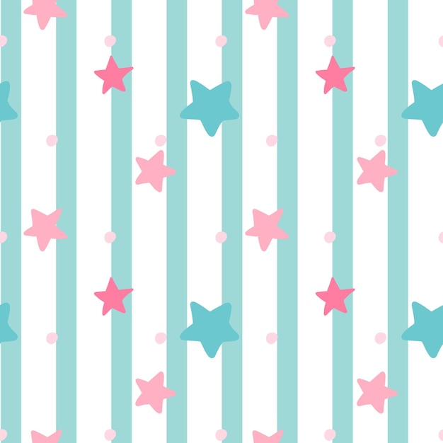Fondo a rayas y estrellas dispersas Impresión para impresión Camisetas y textiles Papel de embalaje