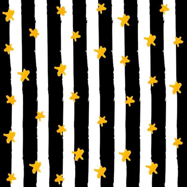 Fondo de rayas negras con elementos dorados
