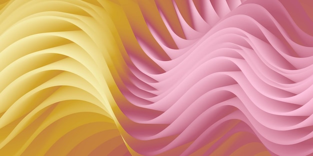 Fondo de rayas onduladas amarillo y rosa abstracto