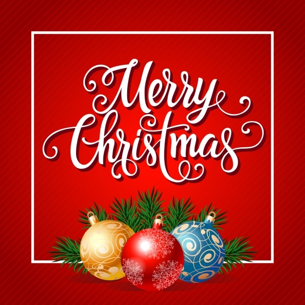 Fondo de rayas rojo con bolas decorativas de navidad