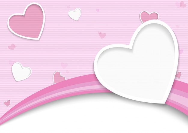 Fondo de rayas de San Valentín con corazones